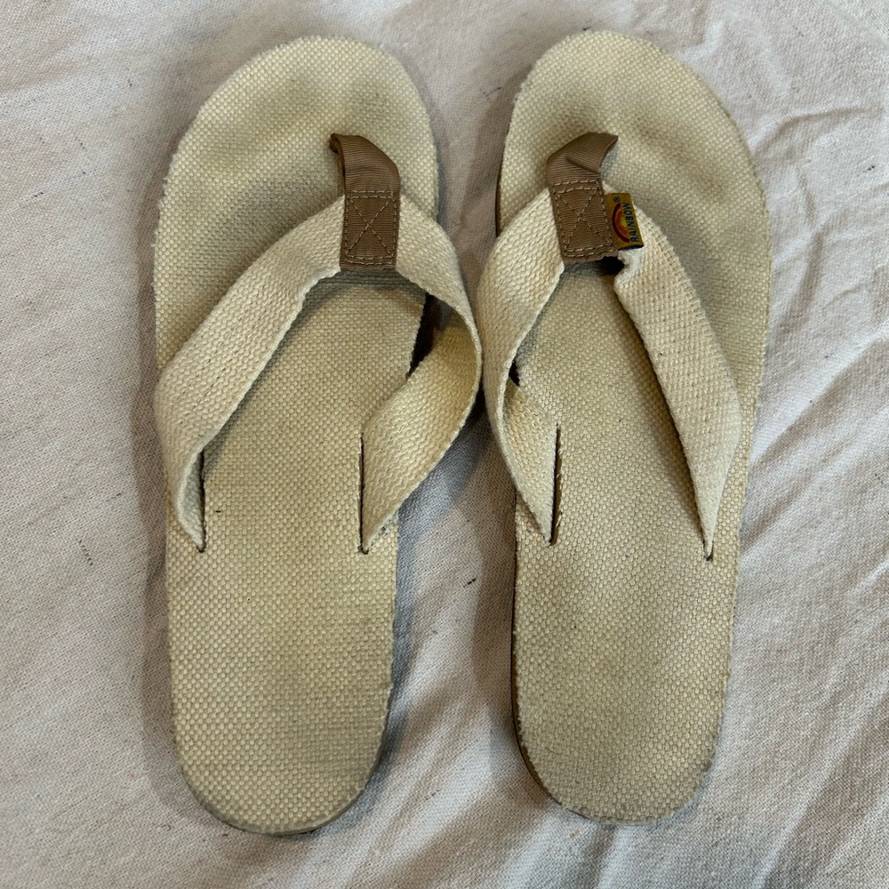 Rainbow Cream and Brown Sandals